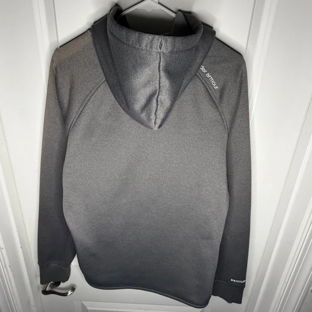 Under‎ Armour Storm1 Hoodie Mens Large Gray Teal Green Logo Pullover Sweatshirt